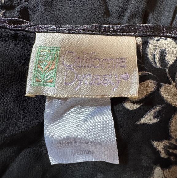 Vintage California Dynasty Y2K Babydoll Tank Top Floral Lingerie 90s Sleep - Picture 3 of 8